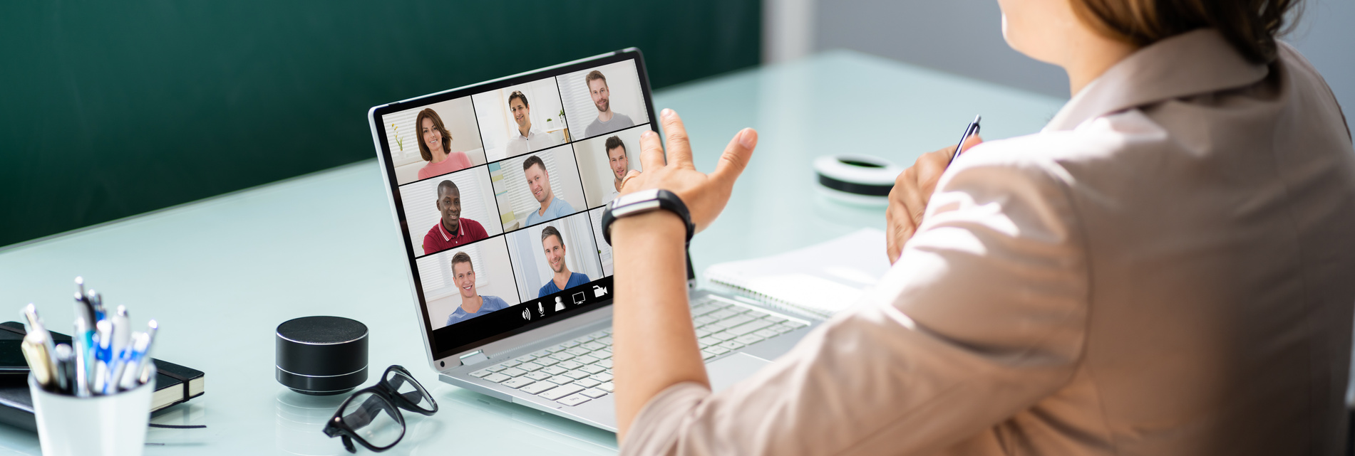 Teacher Online Meeting With Children